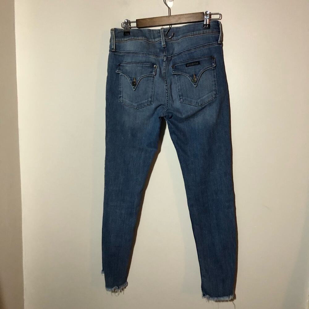 Hudson mid rise skinny with step hem distressed blue jeans womens 29 flap pocket - Picture 3 of 12